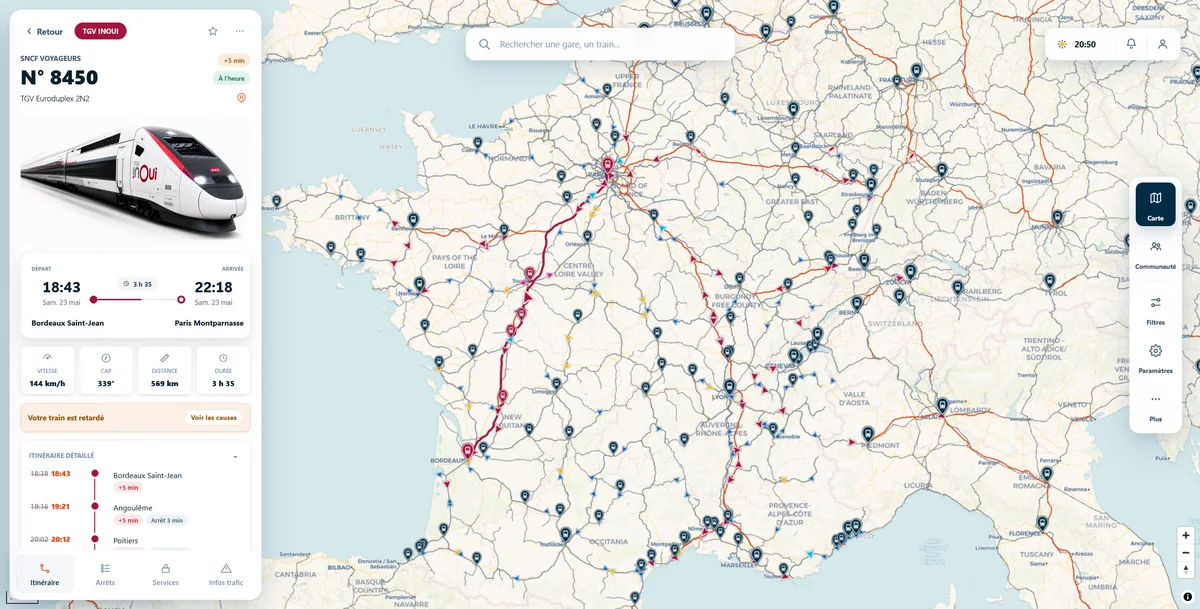 TrainTracker24 live train map preview